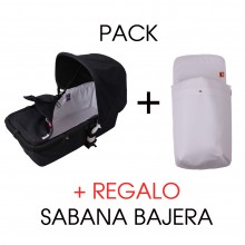 Pack 2ud.Funda Colchón Sabana Bajera Capazo Jane Transporter PIQUE BLANCO
